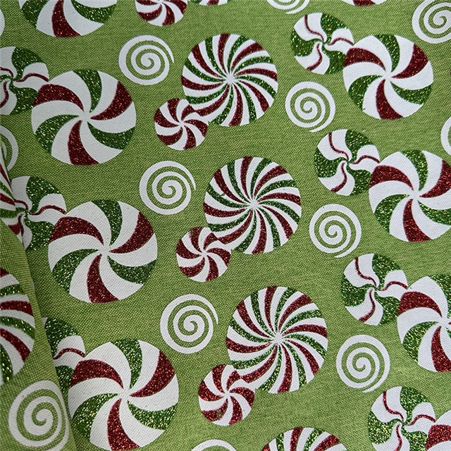 glitter christmas candy imitation linen