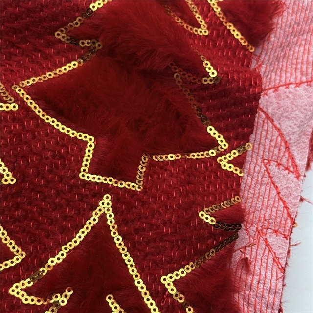 sequins christmas tree velvet fabric