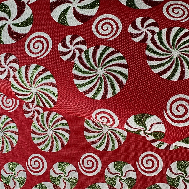 glitter christmas candy imitation linen