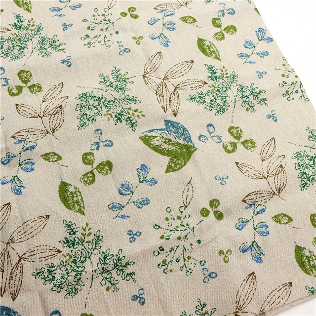 small fresh printed linen fabric