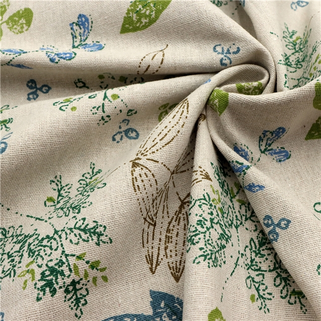 small fresh printed linen fabric