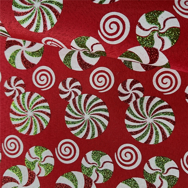 glitter christmas candy imitation linen