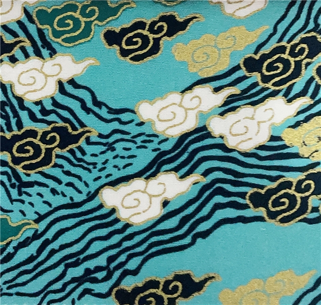 100% cotton cloud gold foil cotton fabric