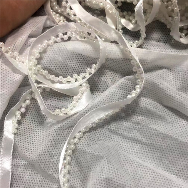 satin+ribbon+bubble beads+glass beads handmade beaded lace