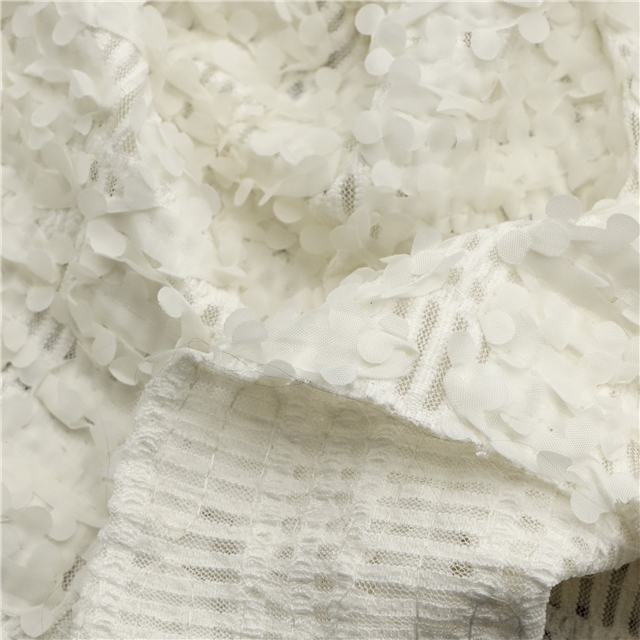 flower ribbon embroidered lace fabric