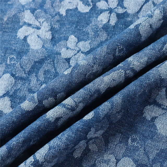 flower jacquard denim fabric