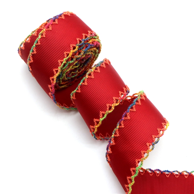 grosgrain red series grosgrain double layer two-color hook ribbon