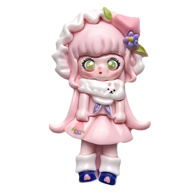 plastic/resin cute cross dressing girl large 3d resin accessories