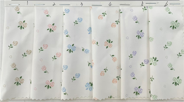 heart flower printed polyester fabric