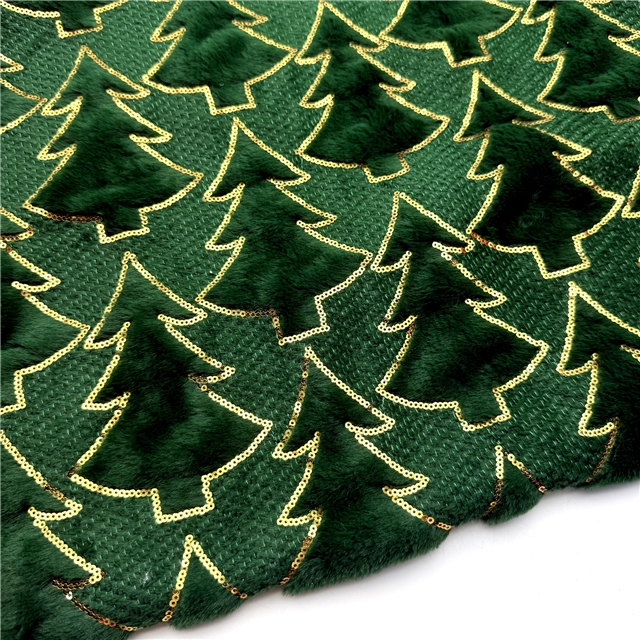 sequins christmas tree velvet fabric