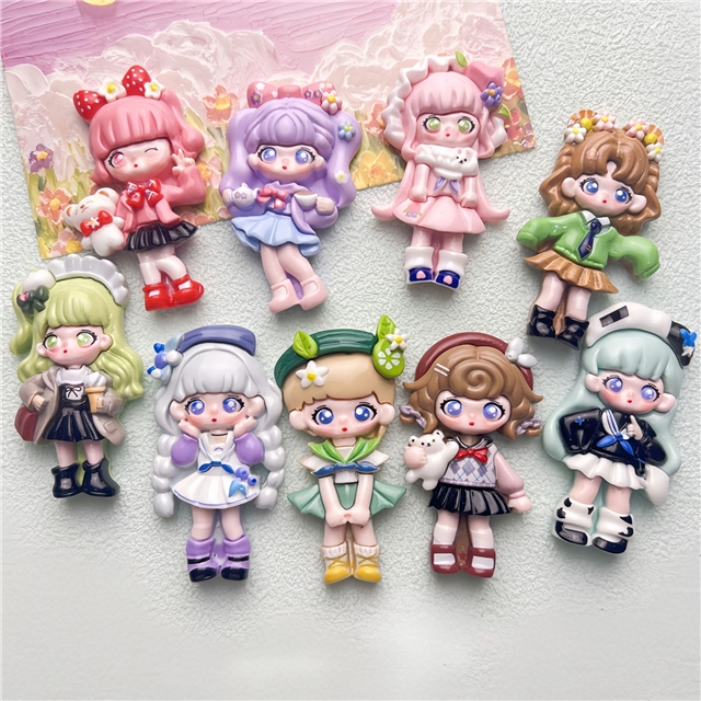 plastic/resin cute cross dressing girl large 3d resin accessories