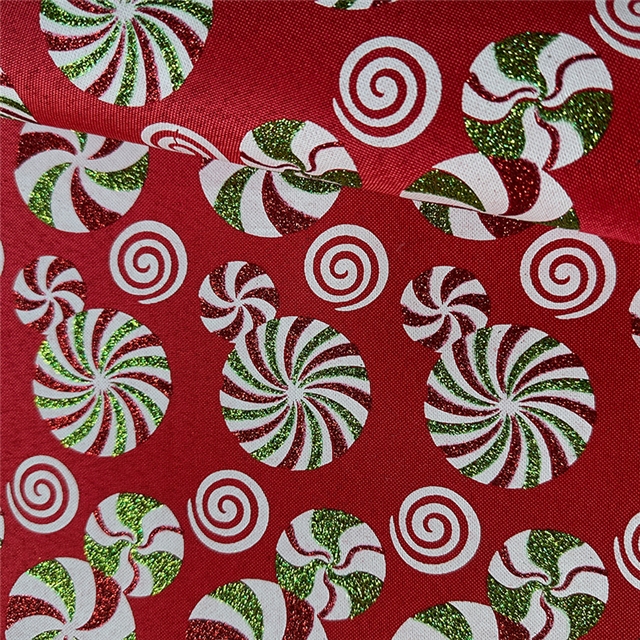 glitter christmas candy imitation linen