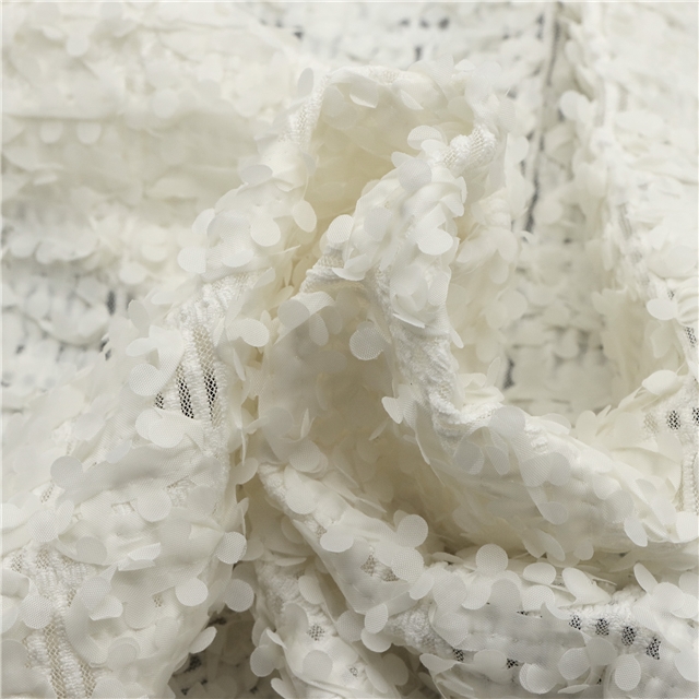 flower ribbon embroidered lace fabric