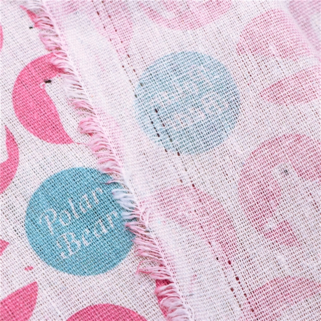 big white bear cotton-linen fabric