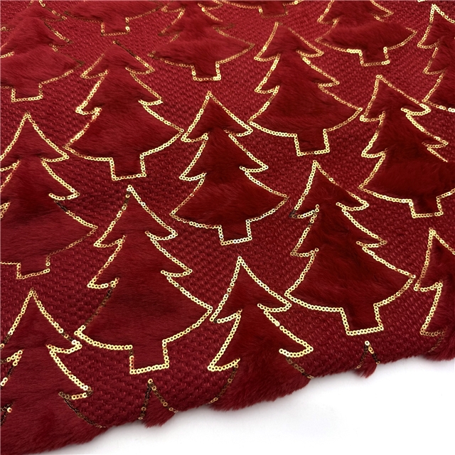 sequins christmas tree velvet fabric
