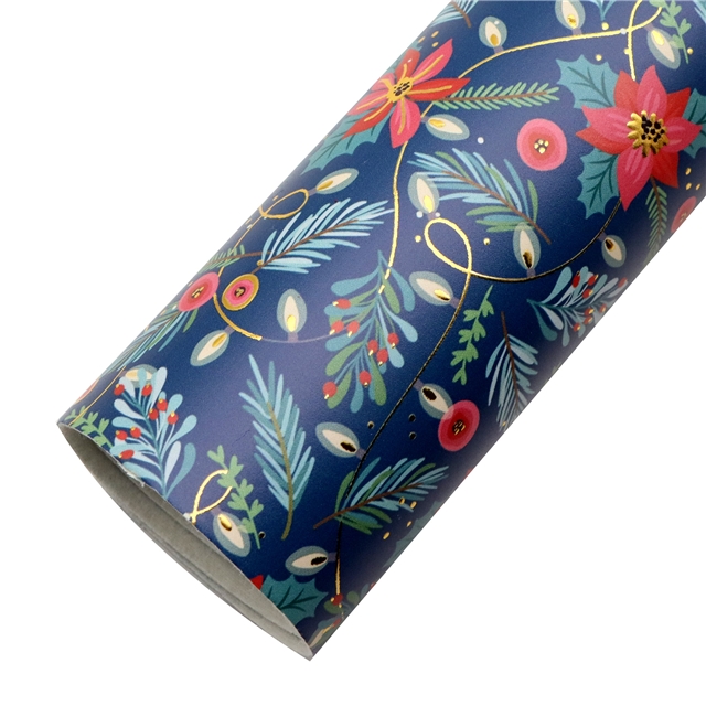 self printed gold foil faux leather fabric