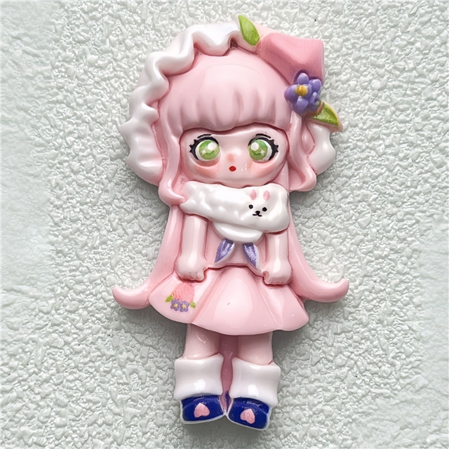 plastic/resin cute cross dressing girl large 3d resin accessories