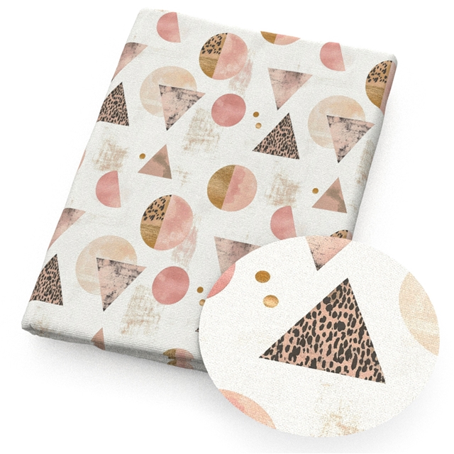 polyester cotton geometric leopard series polyester cotton fabric set (10 pcs/set) polyester cotton fabric,50*45cm(19.7*17.7