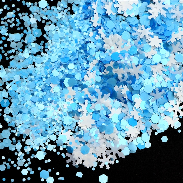 PET christmas glitter sequin nail accessories lake blue,bare bottle
