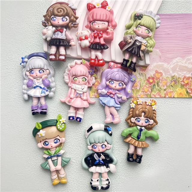 plastic/resin cute cross dressing girl large 3d resin accessories