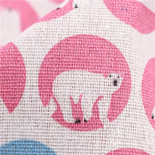 big white bear cotton-linen fabric