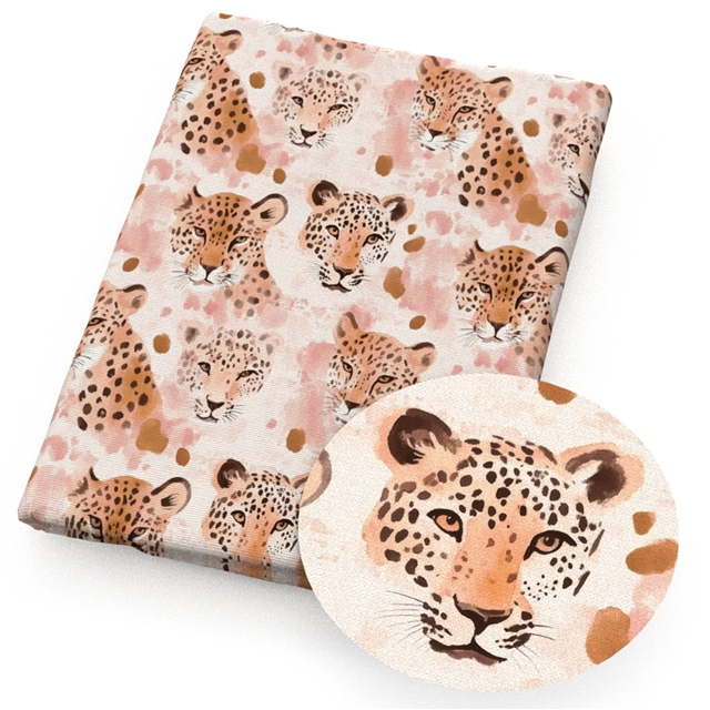 polyester cotton geometric leopard series polyester cotton fabric set (10 pcs/set) polyester cotton fabric,50*45cm(19.7*17.7