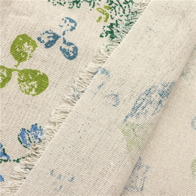 small fresh printed linen fabric