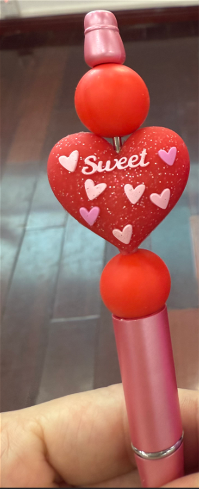 silicone 3d glitter heart silicone beads