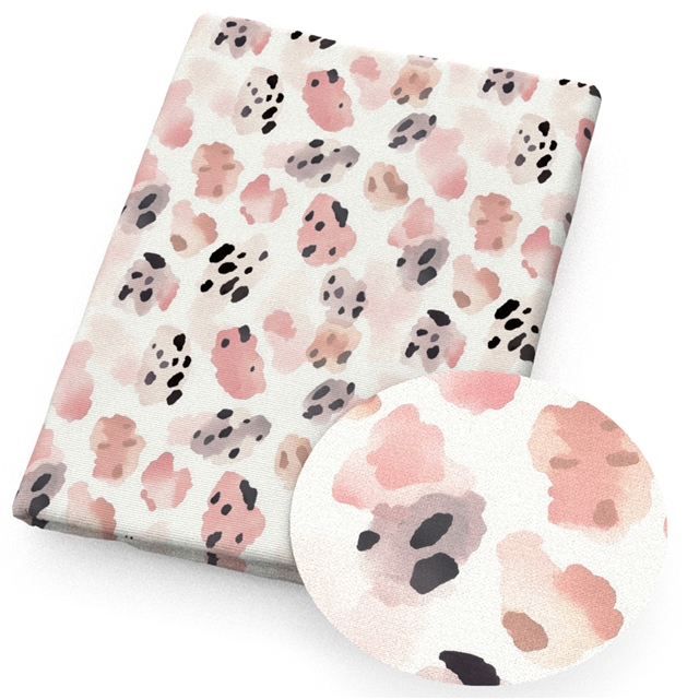 polyester cotton geometric leopard series polyester cotton fabric set (10 pcs/set) polyester cotton fabric,50*45cm(19.7*17.7