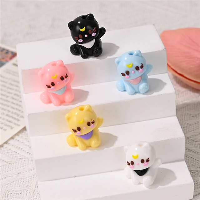 rubber three-dimensional cat rubber beads