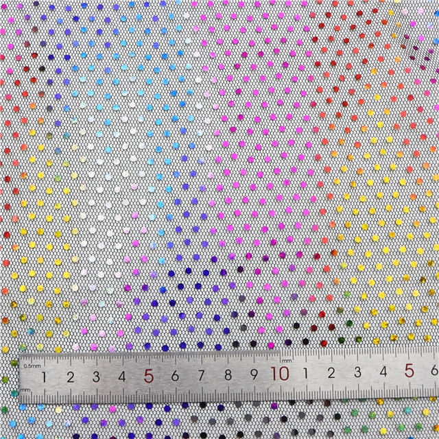 colorful circular sequins mesh fabric