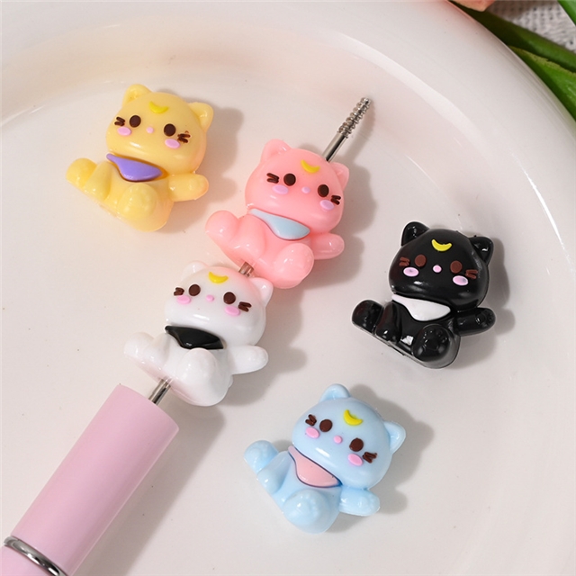 rubber three-dimensional cat rubber beads