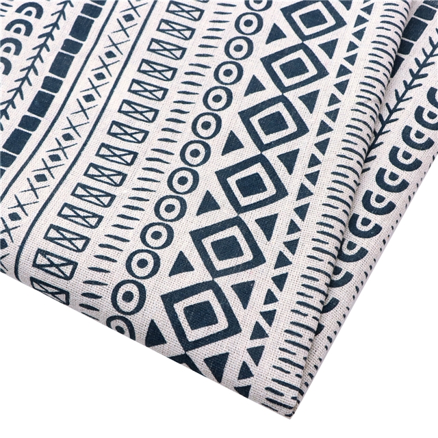ethnic style geometric printed cotton and linen fabric