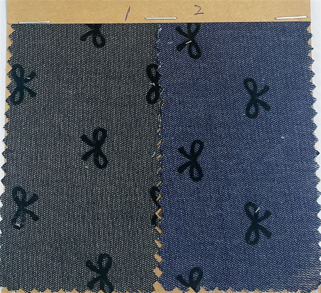 velvet bow denim fabric