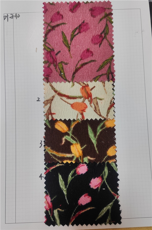 tulip print corduroy fabric