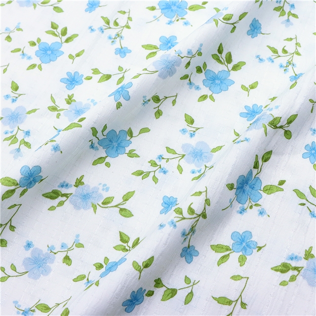 flower striped polyester fabric 3#blue flower,50*150cm(19.7*59.1