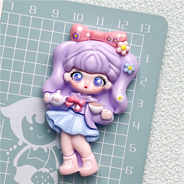 plastic/resin cute cross dressing girl large 3d resin accessories