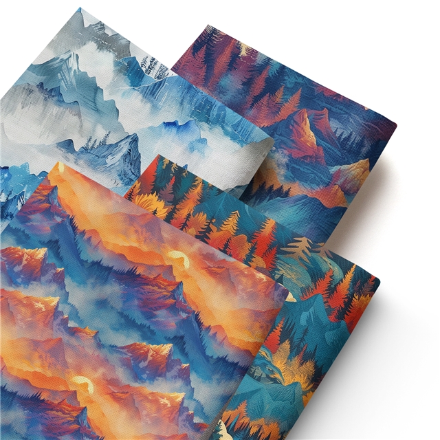 polyester cotton mountain series polyester cotton fabric set (4 pcs/set)