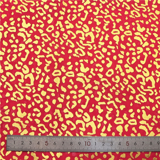 hot gold leopard pattern chiffon fabric