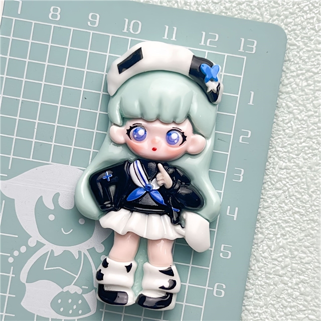 plastic/resin cute cross dressing girl large 3d resin accessories