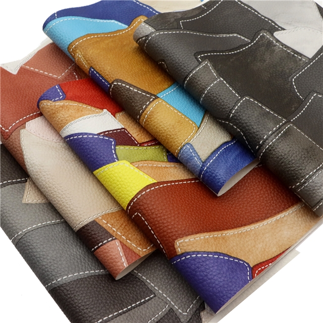 synthetic leather retro splicing simulation PVC synthetic leather