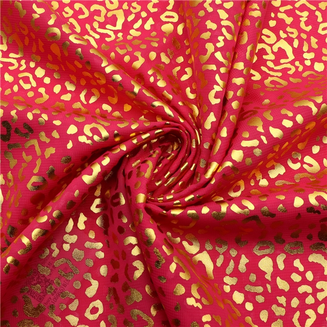 hot gold leopard pattern chiffon fabric