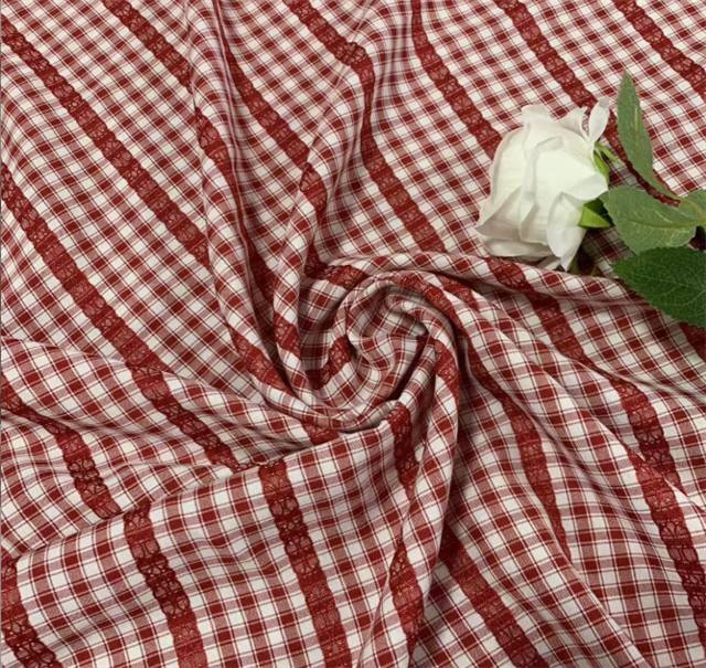 yarn dyed checkered chain jacquard fabric