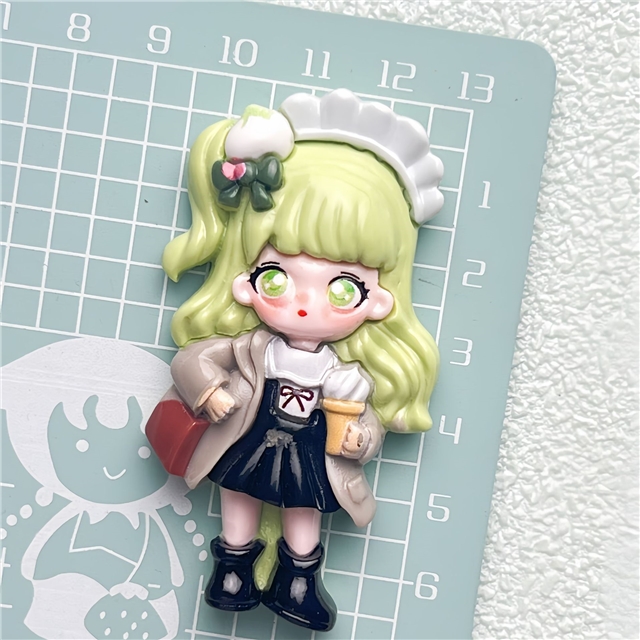 plastic/resin cute cross dressing girl large 3d resin accessories