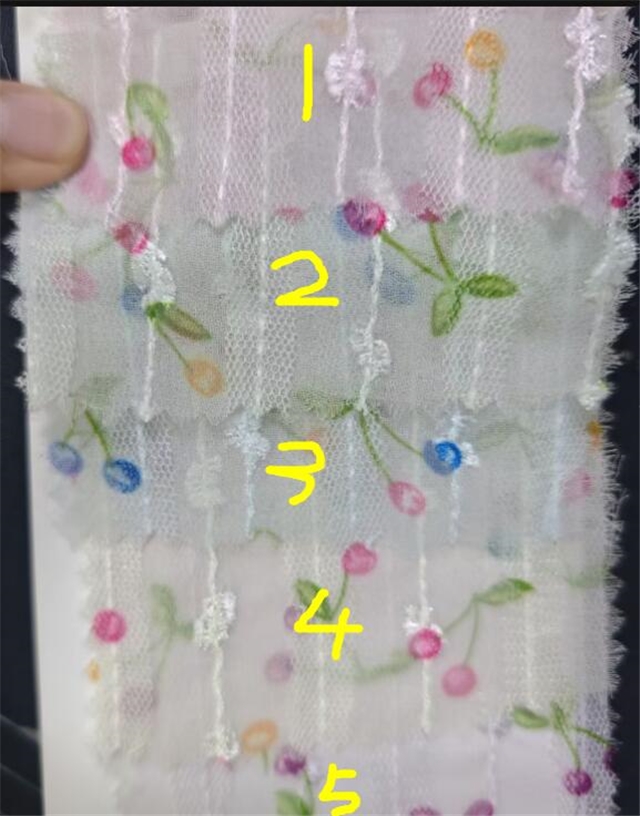 100% polyester Small Fresh Cherry Embroidered Mesh Fabric