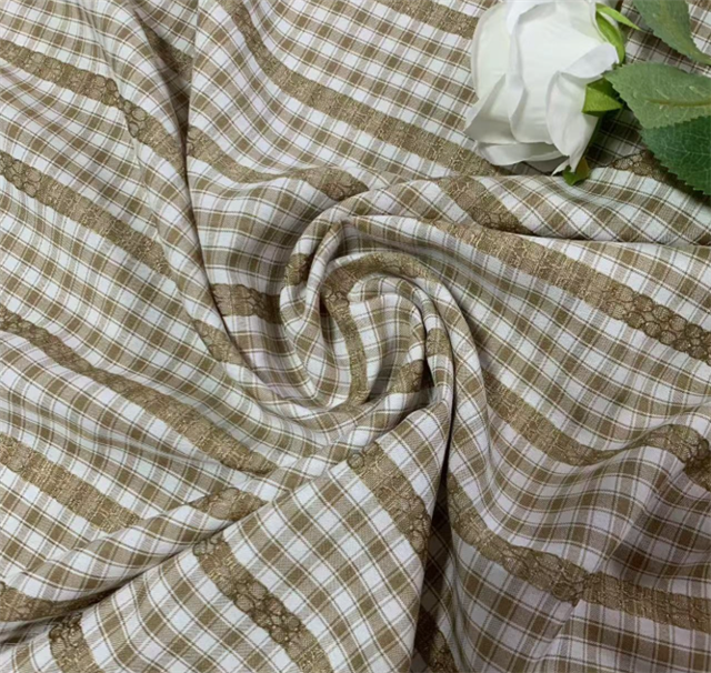 yarn dyed checkered chain jacquard fabric