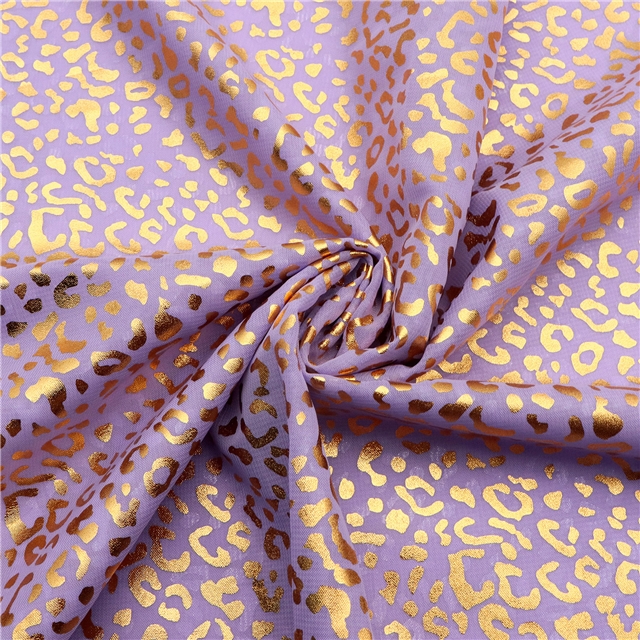 hot gold leopard pattern chiffon fabric