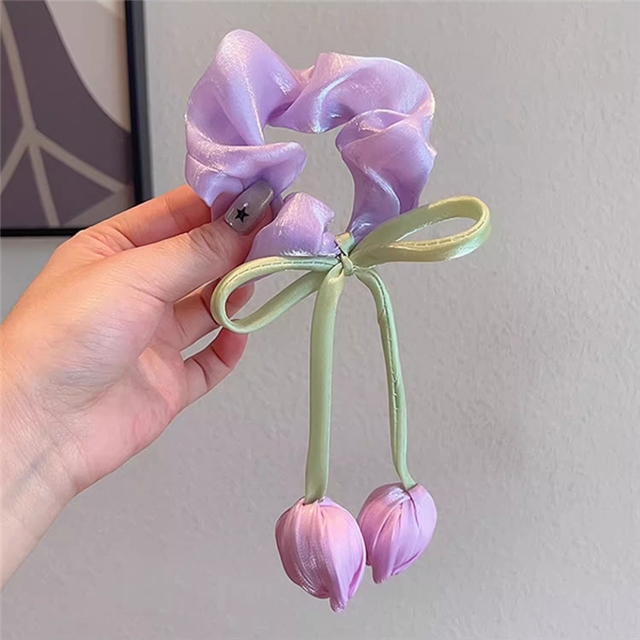 tulip flower large intestine hair ring