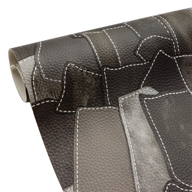 synthetic leather retro splicing simulation PVC synthetic leather 30*140cm(11.8*55.1