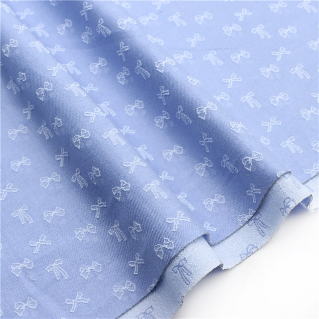 Solid Color Bowknot Jacquard Fabric 3#blue,50*140cm(19.7*55.1